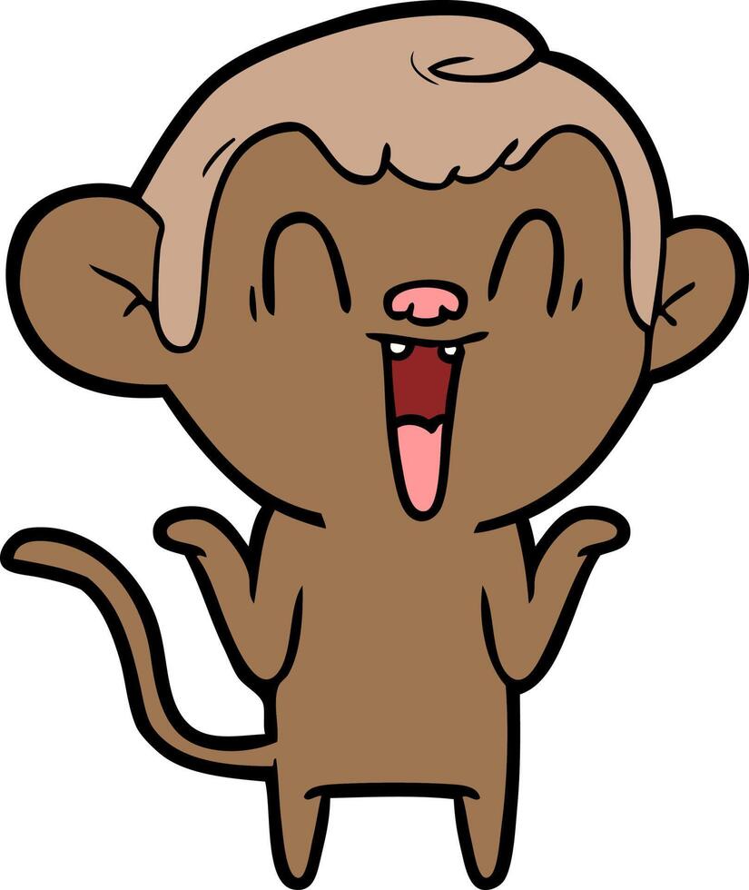 cartoon laughing monkey vector