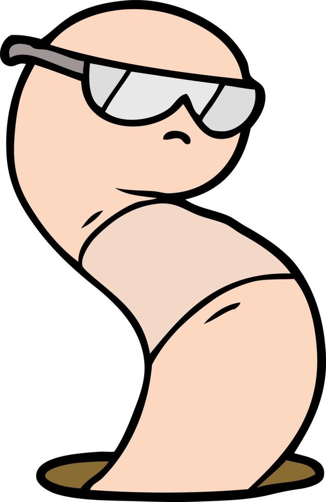 cartoon cool worm vector
