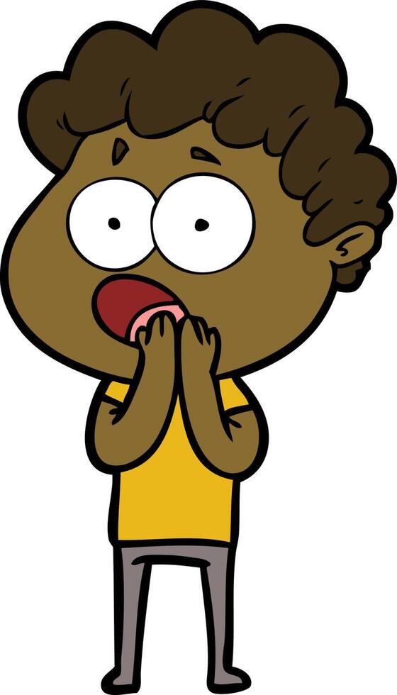 cartoon man gasping in surprise vector