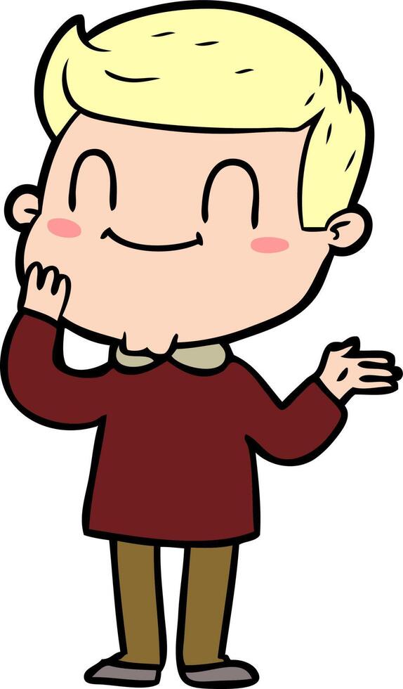 cartoon friendly man vector