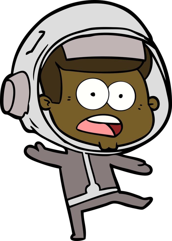 cartoon surprised astronaut vector