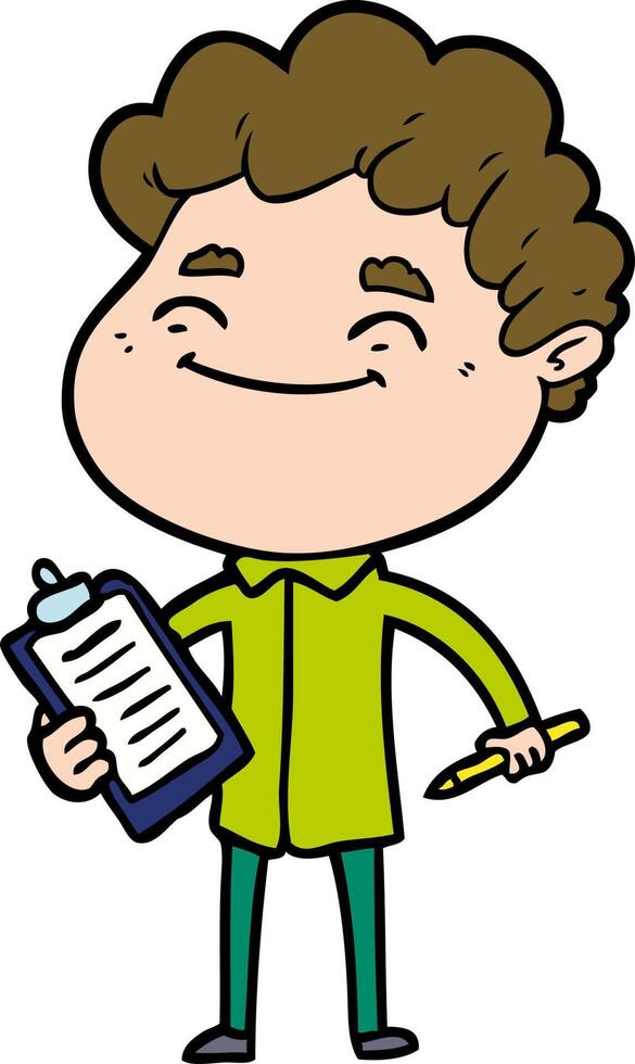 cartoon friendly man vector
