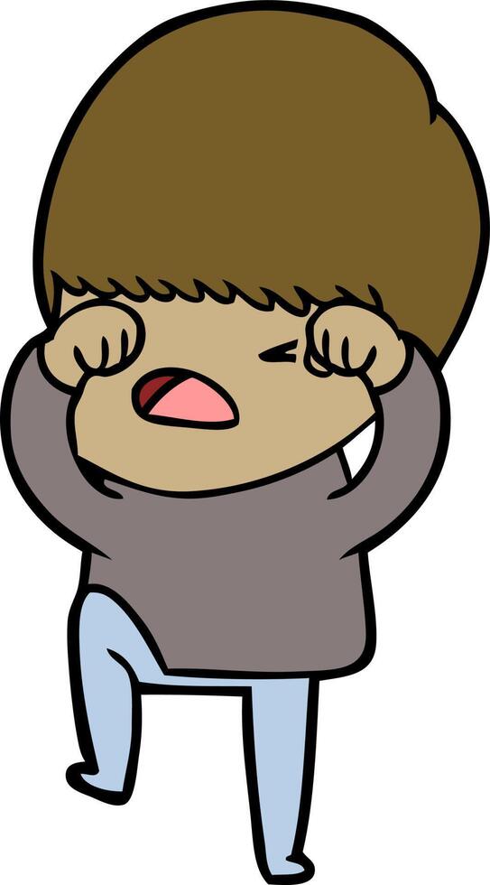 cartoon stressed man vector