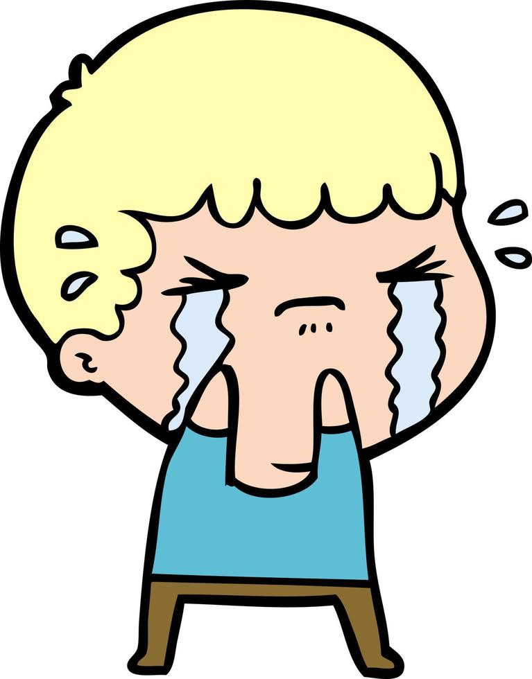 cartoon man crying vector