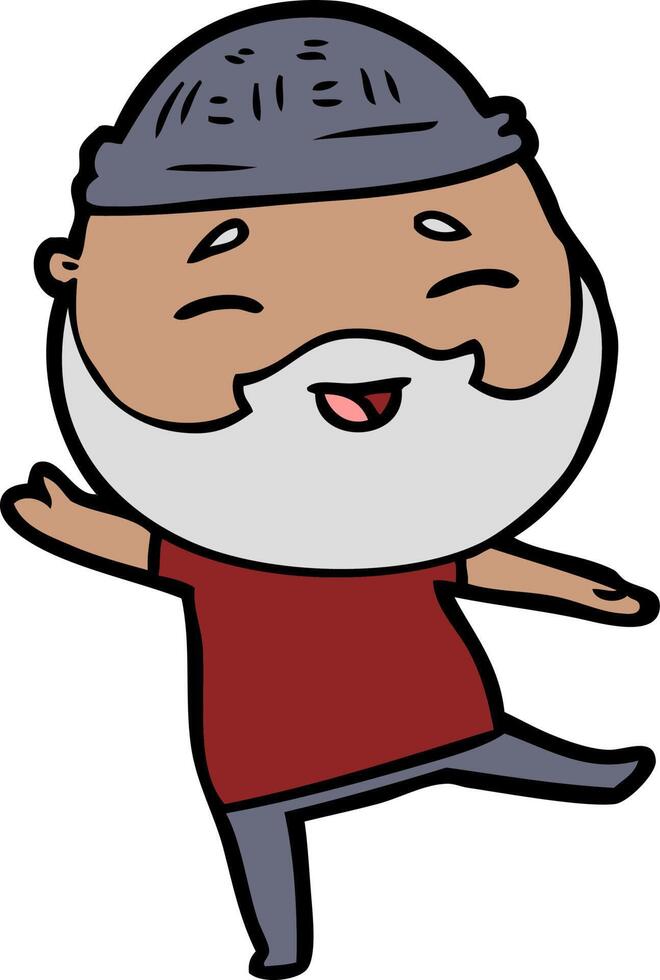 cartoon happy bearded man vector