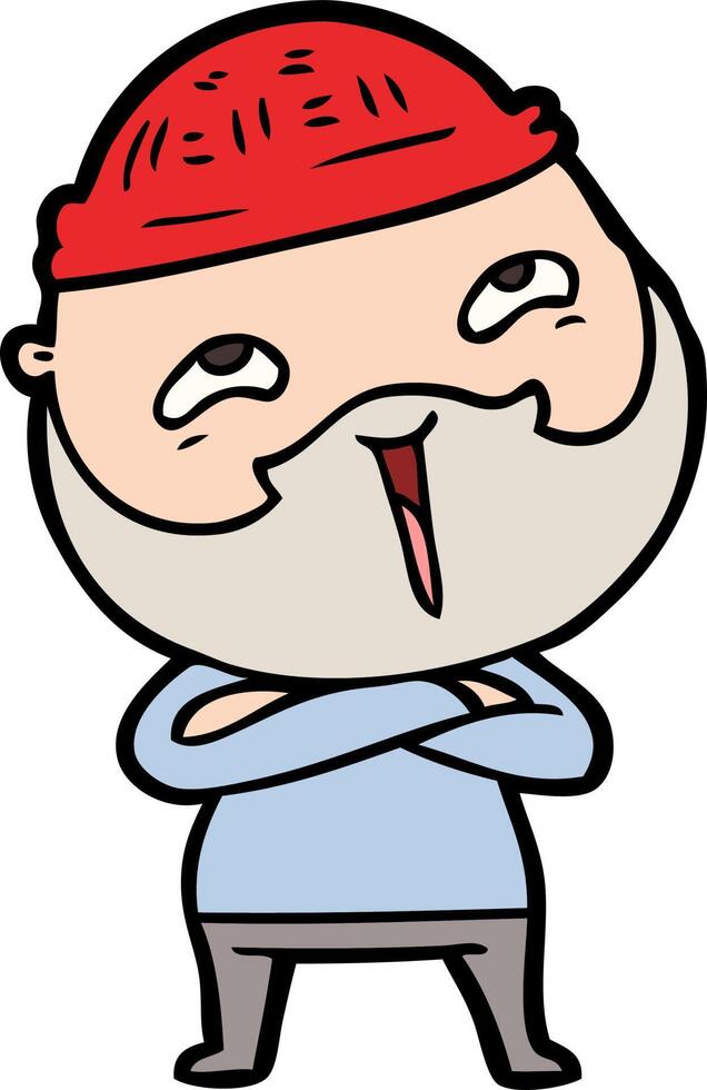 cartoon happy bearded man vector