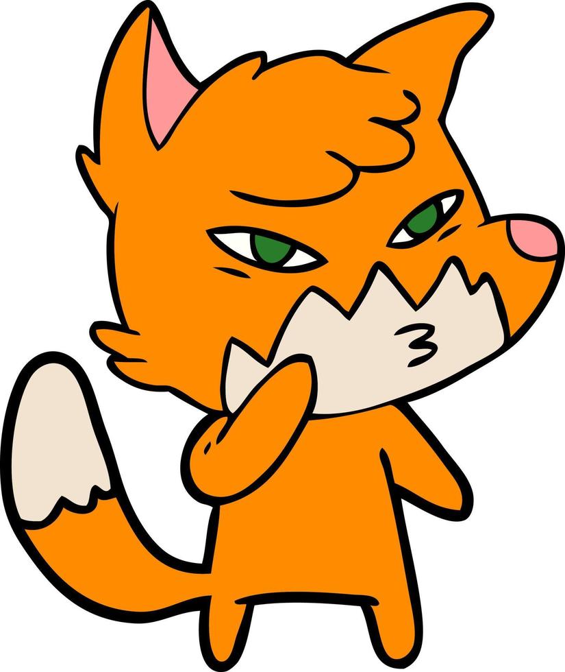 clever cartoon fox vector