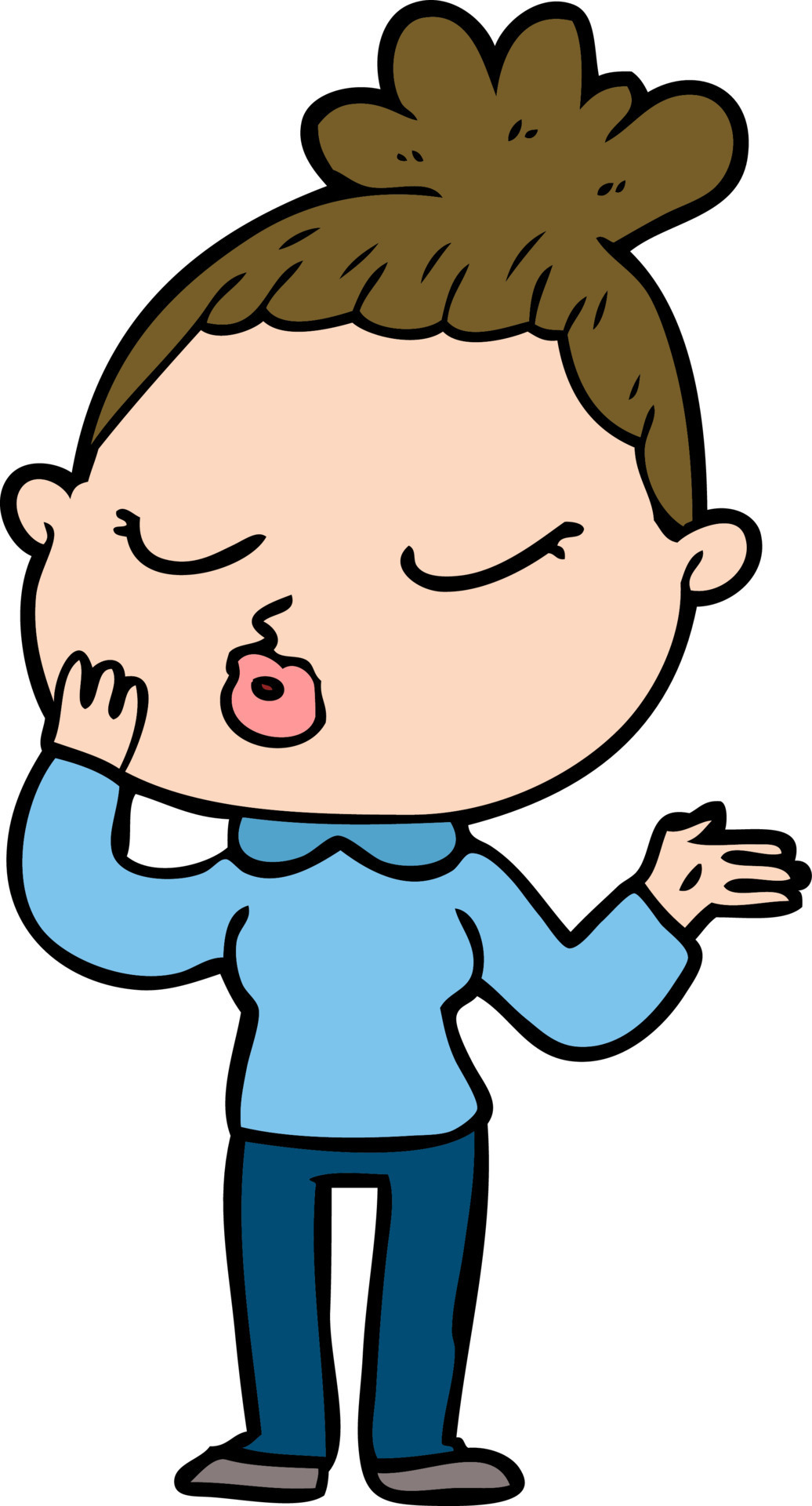 cartoon calm woman 12543550 Vector Art at Vecteezy