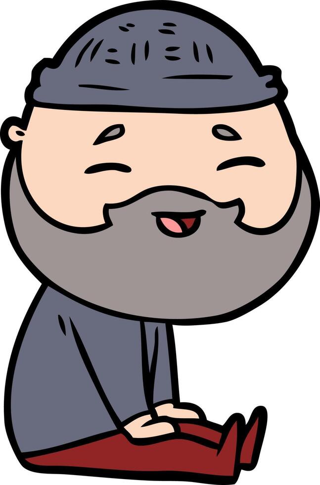 cartoon happy bearded man vector