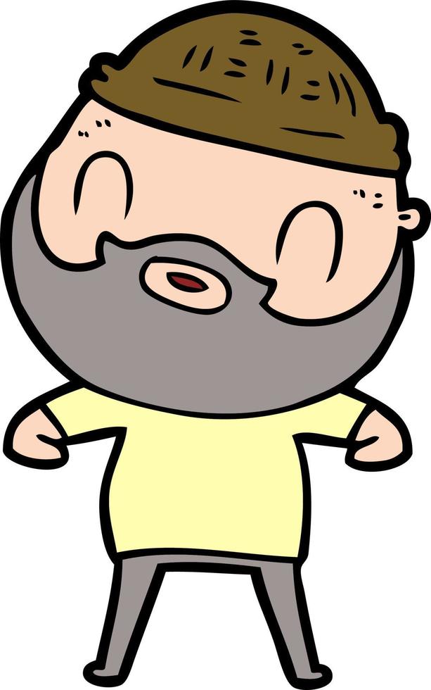 cartoon bearded man vector