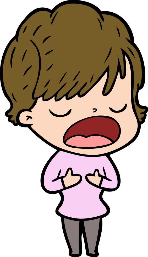 cartoon woman talking vector