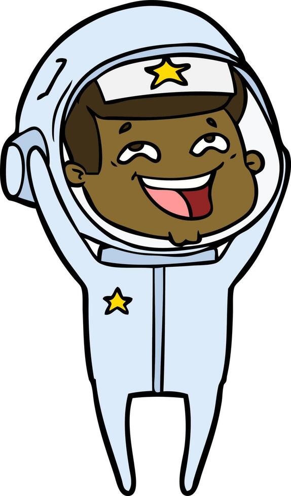 cartoon laughing astronaut vector