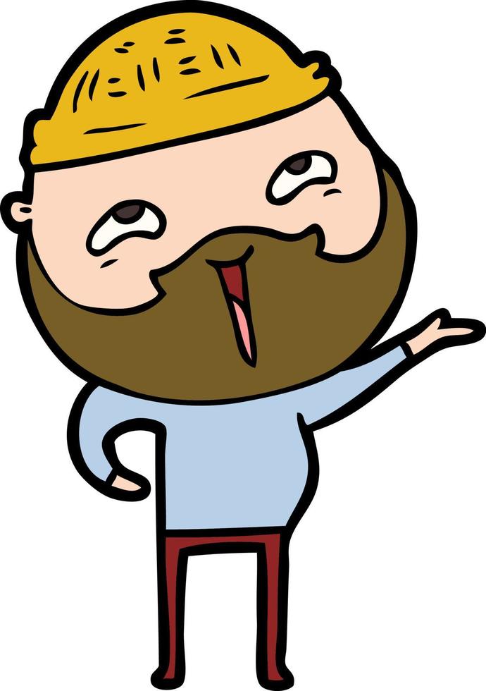 cartoon happy bearded man vector