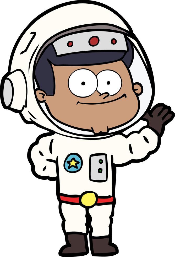 happy astronaut cartoon vector