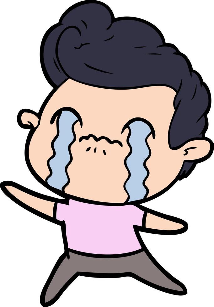 cartoon man crying vector