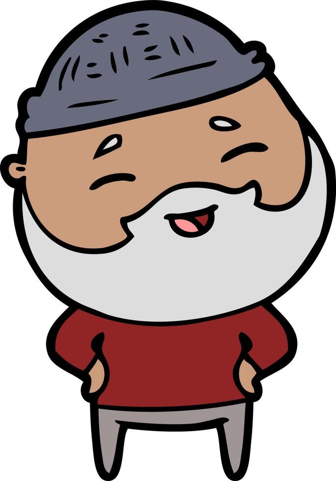 cartoon happy bearded man vector