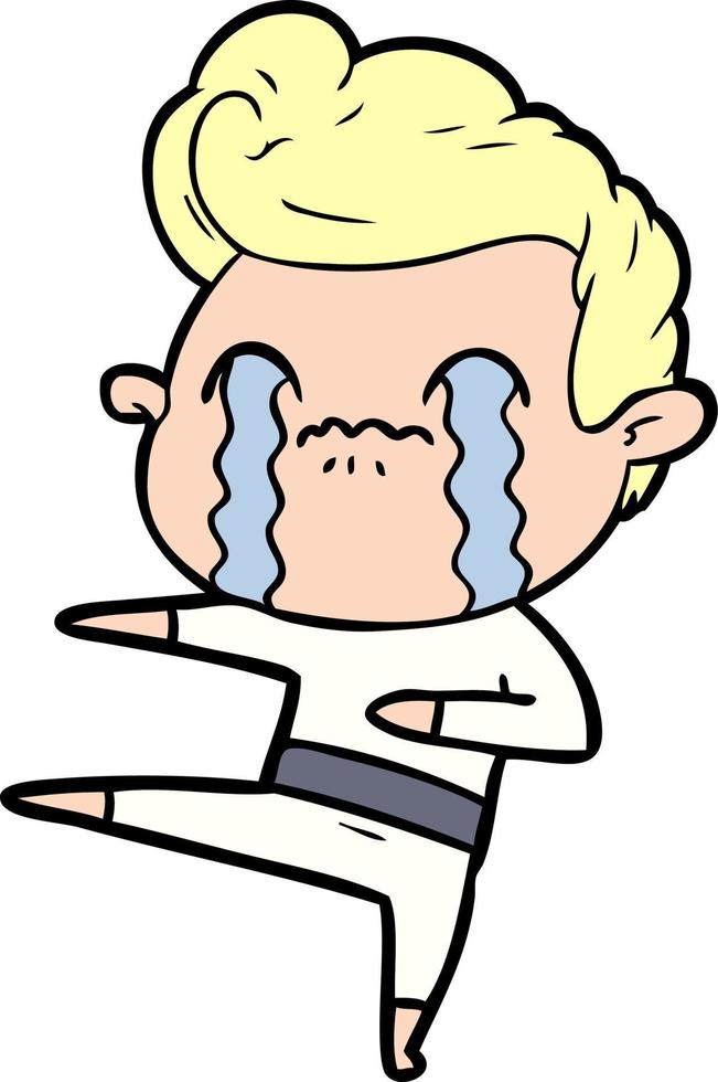 cartoon man crying vector