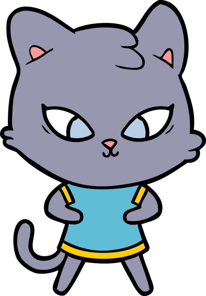 lindo gato de dibujos animados vector