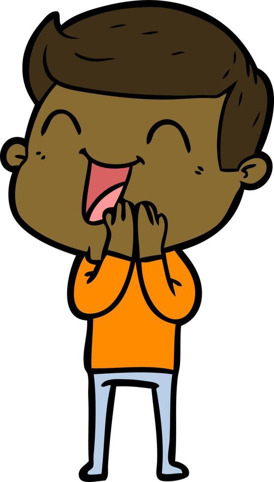cartoon man laughing vector