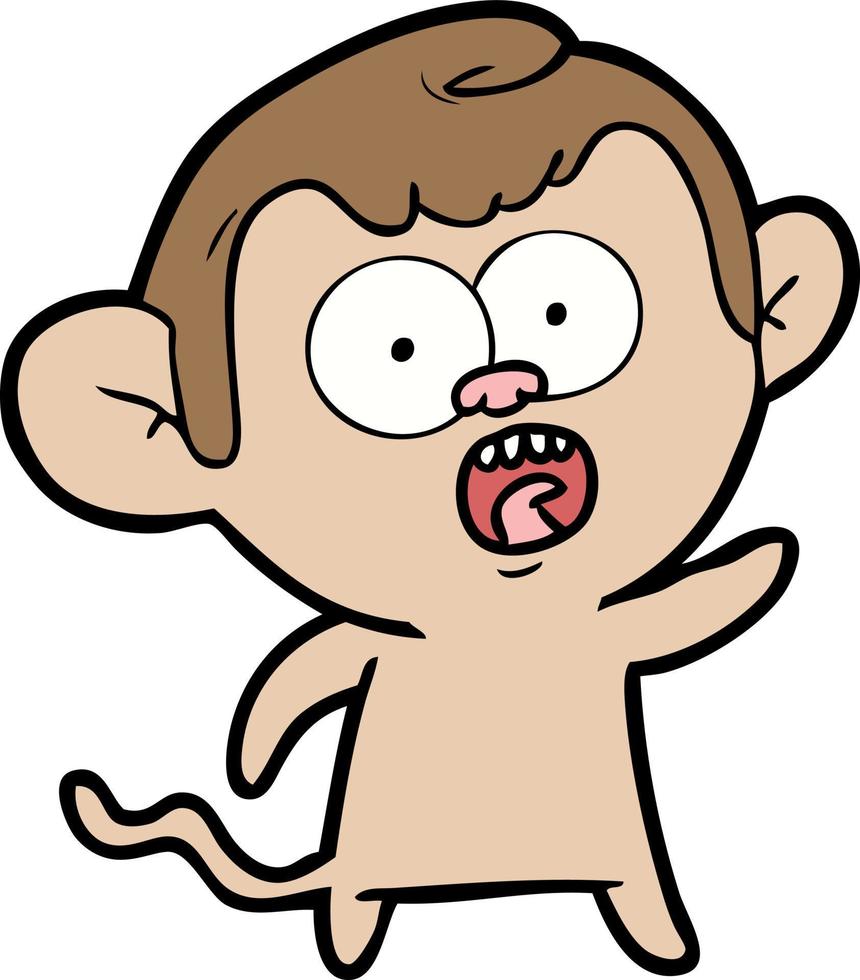 cartoon shocked monkey vector