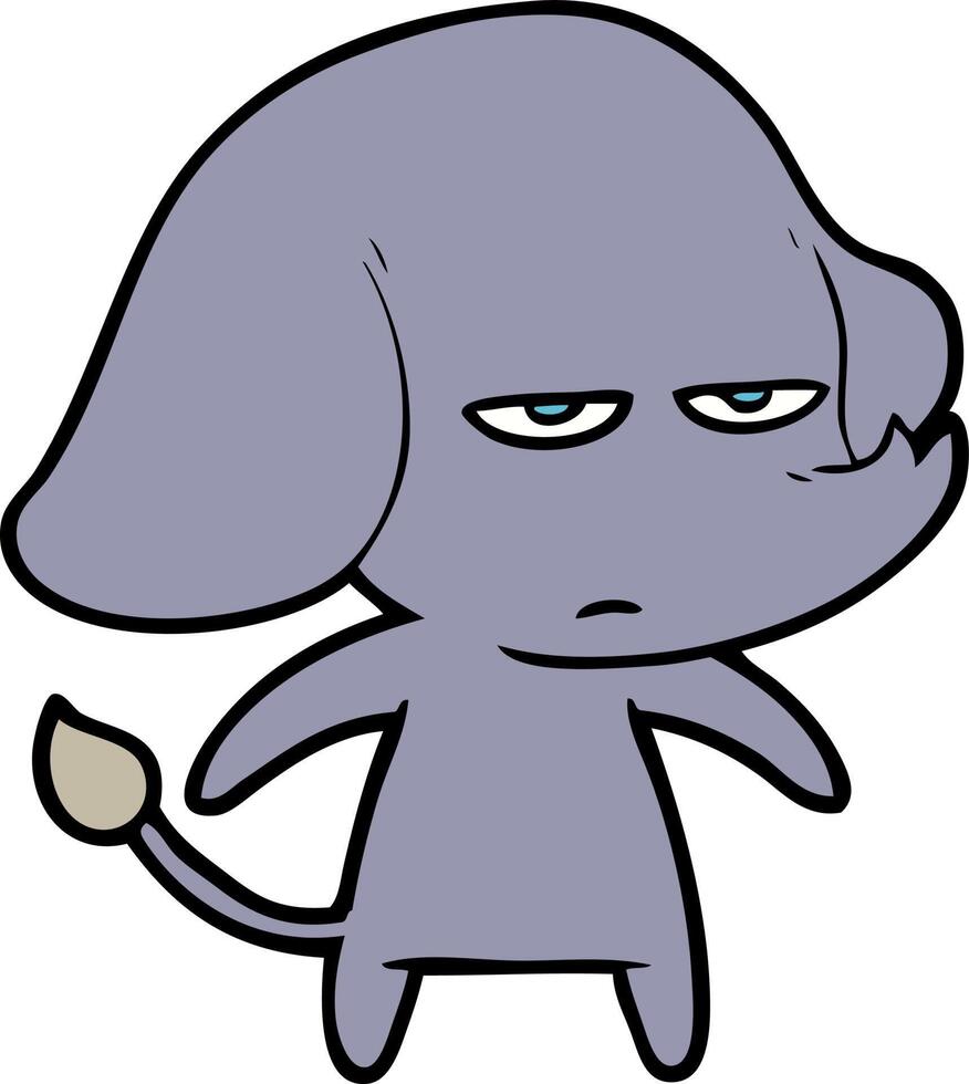 annoyed cartoon elephant vector