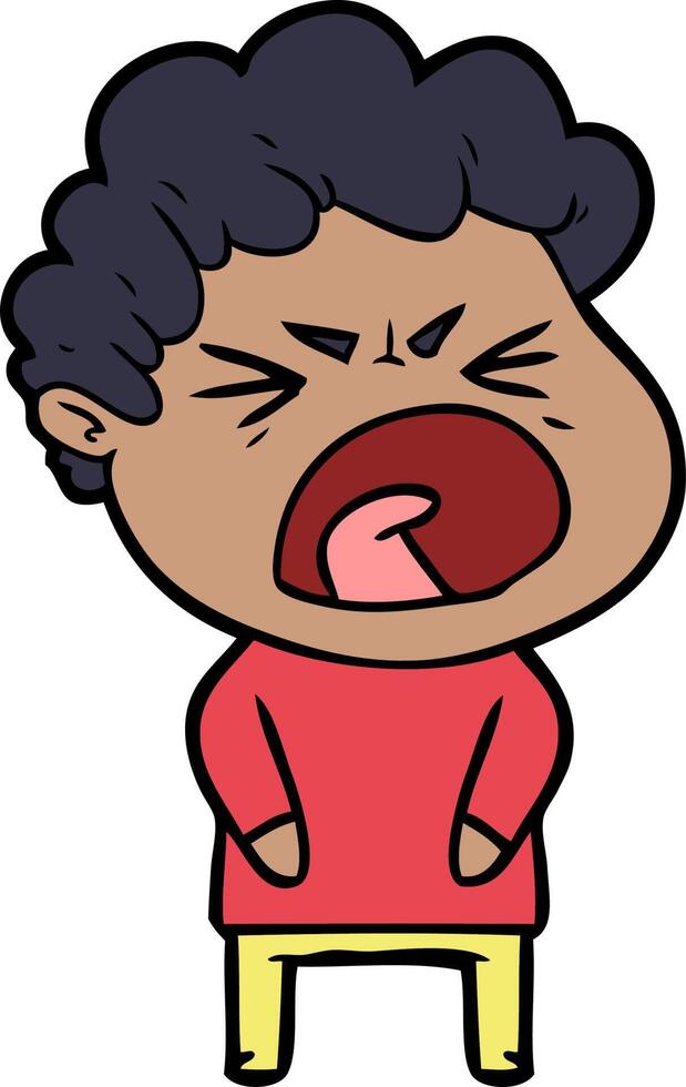 cartoon furious man vector