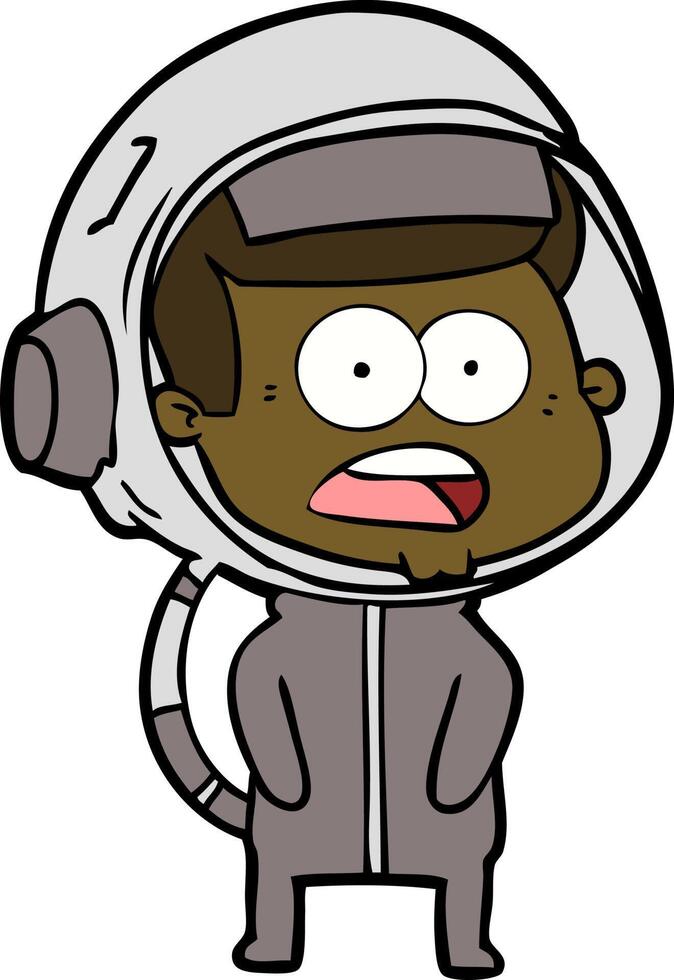 cartoon surprised astronaut vector