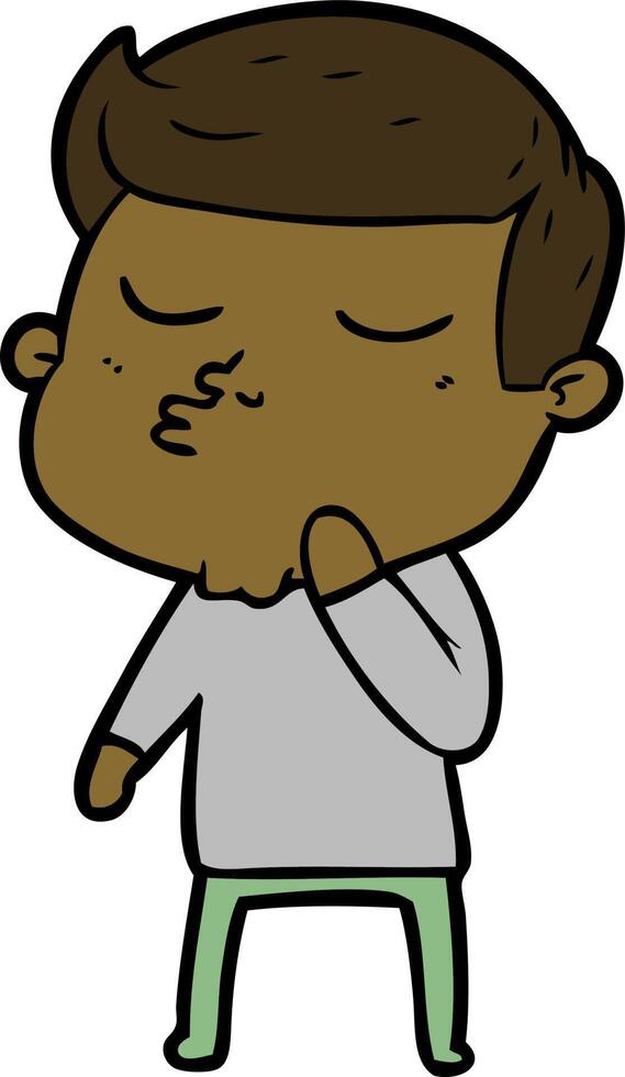 cartoon model guy pouting vector