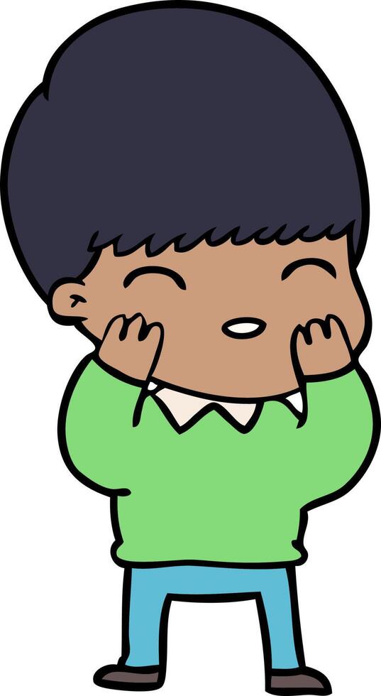 happy cartoon boy vector