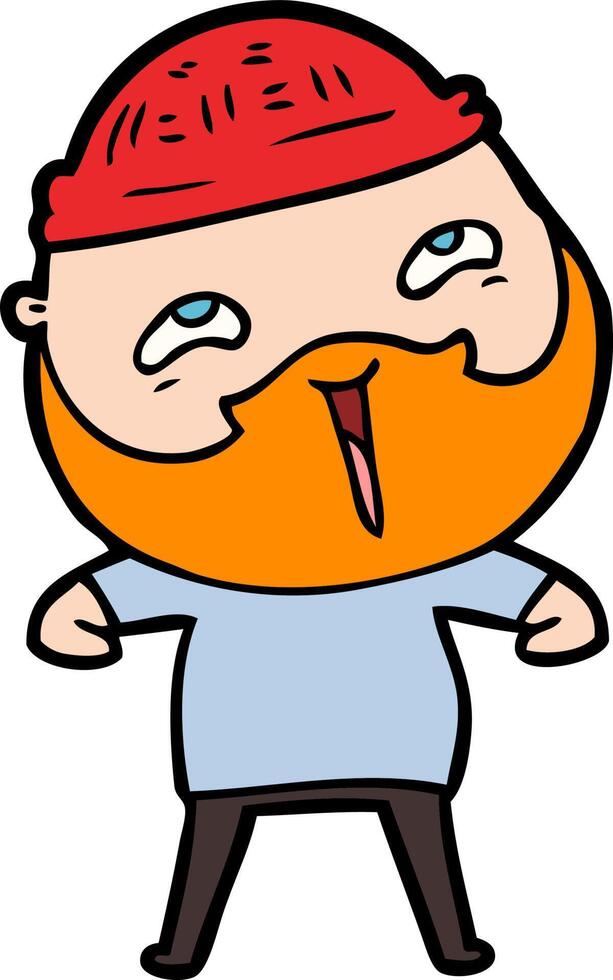 cartoon happy bearded man vector