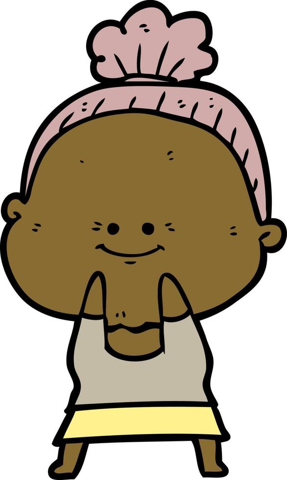 cartoon happy old woman vector