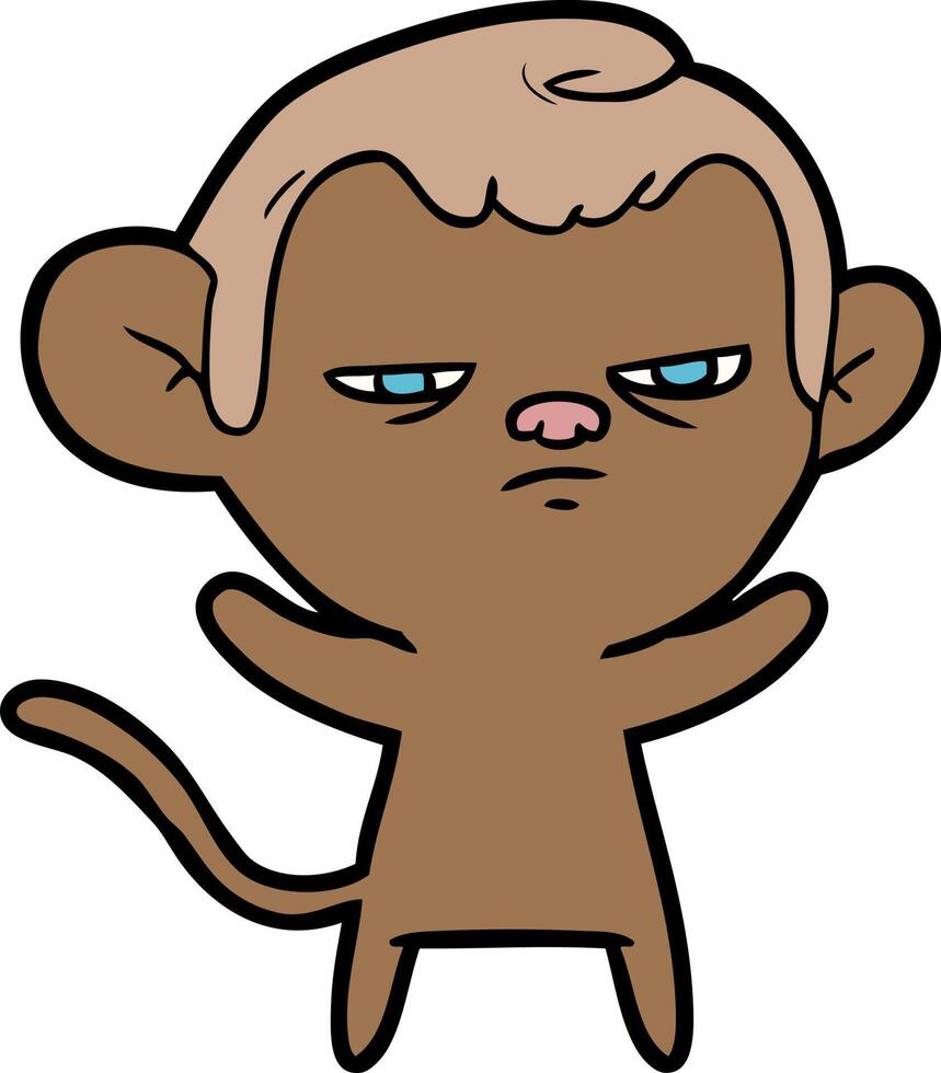 cartoon annoyed monkey vector