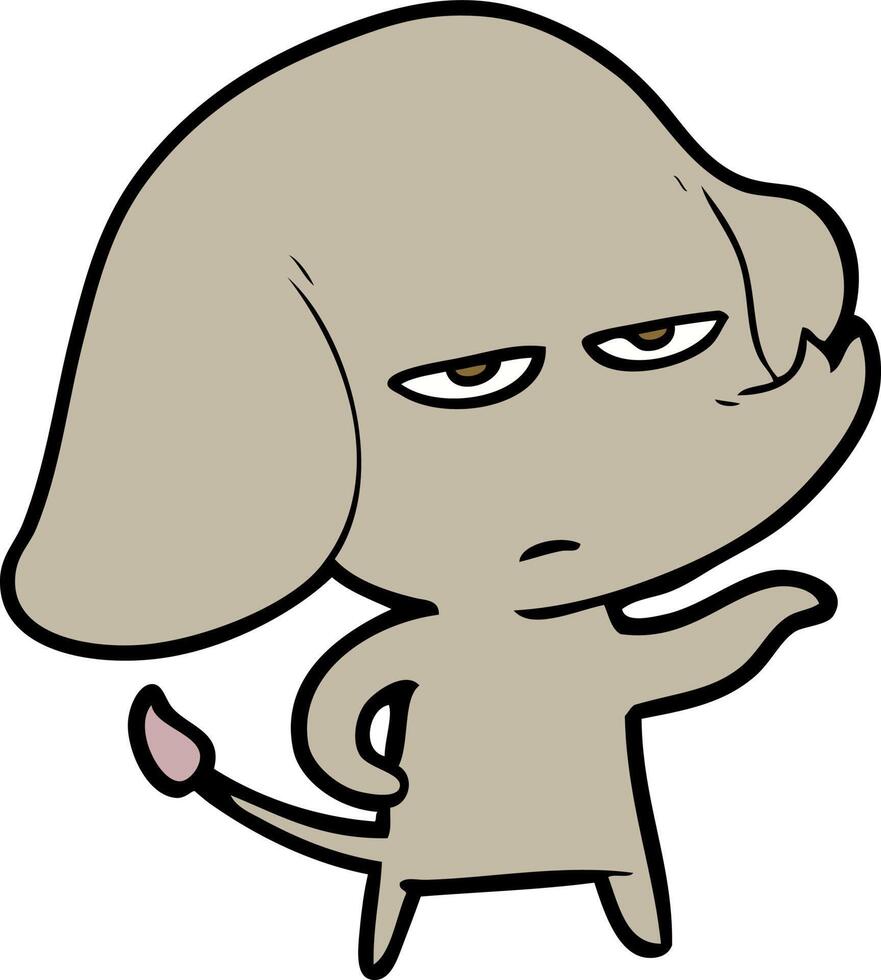 annoyed cartoon elephant vector