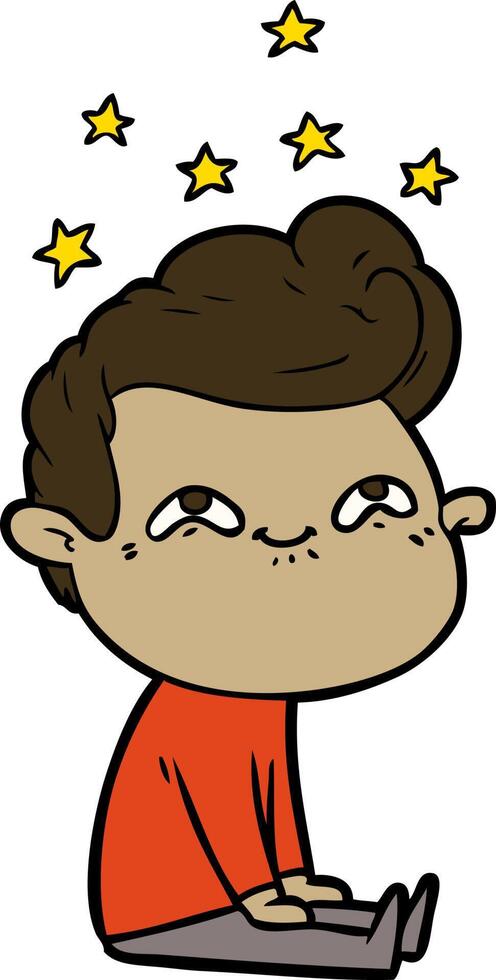 cartoon excited man vector