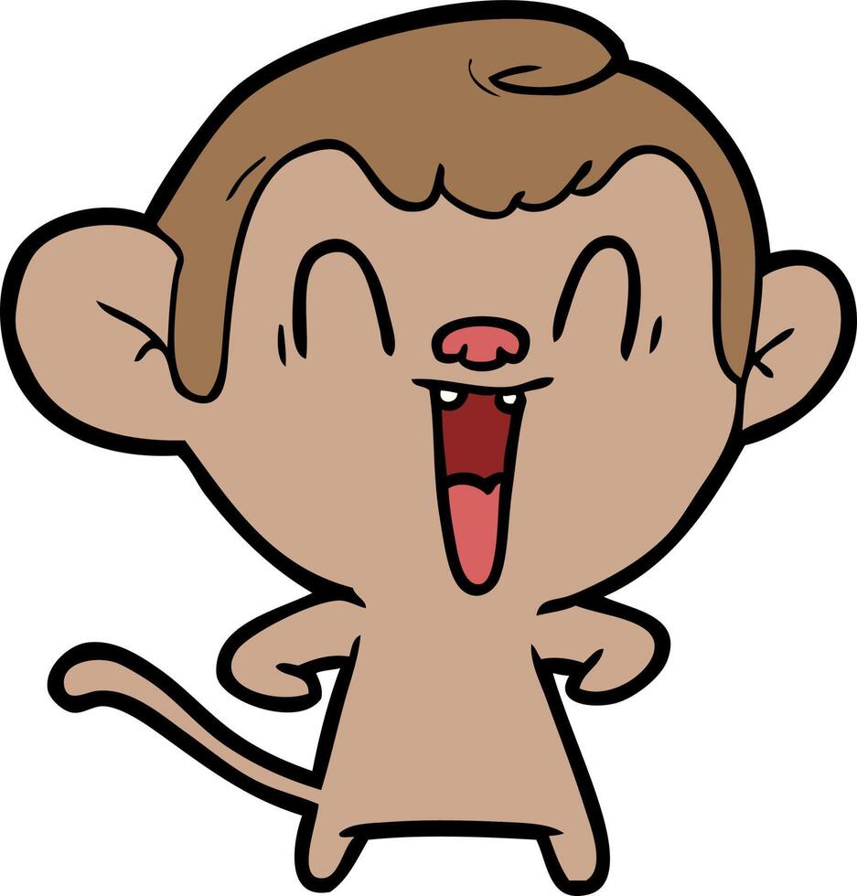cartoon laughing monkey vector