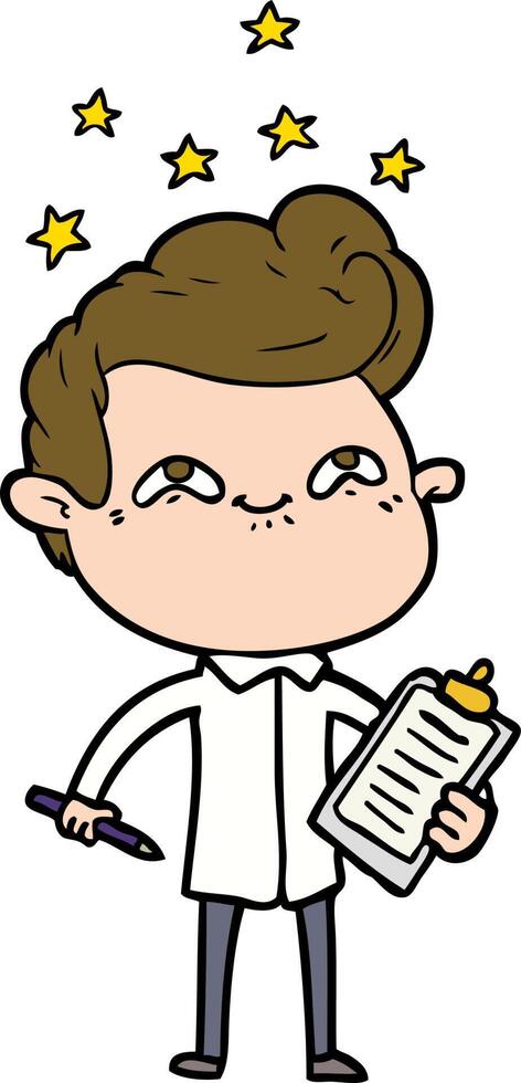 cartoon excited man vector