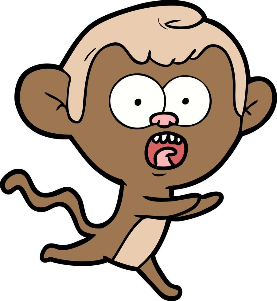 cartoon shocked monkey vector