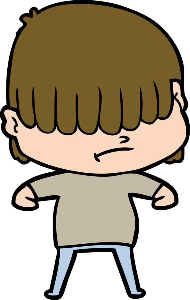 cartoon boy with untidy hair vector