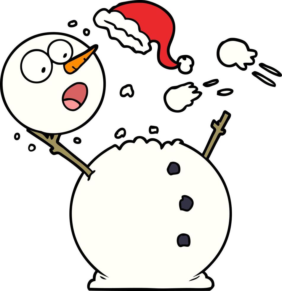 snowman in snowball fight vector