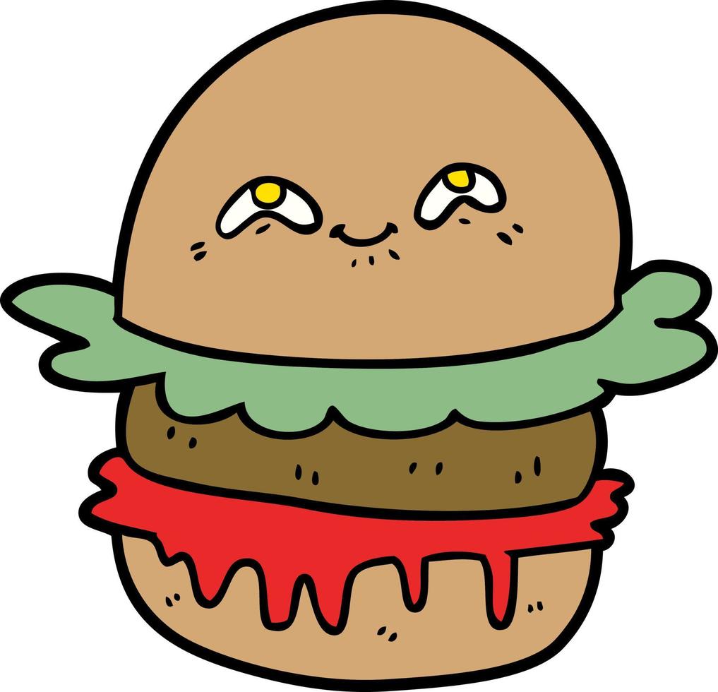 cartoon fast food burger vector