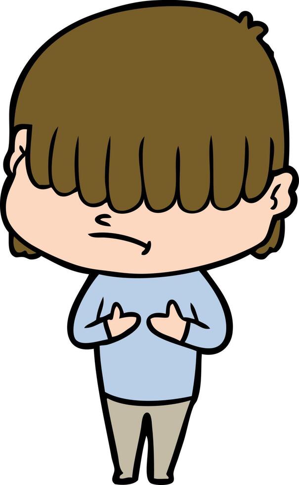cartoon boy with untidy hair vector