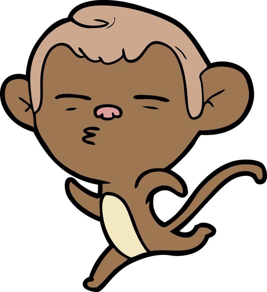 cartoon suspicious monkey vector