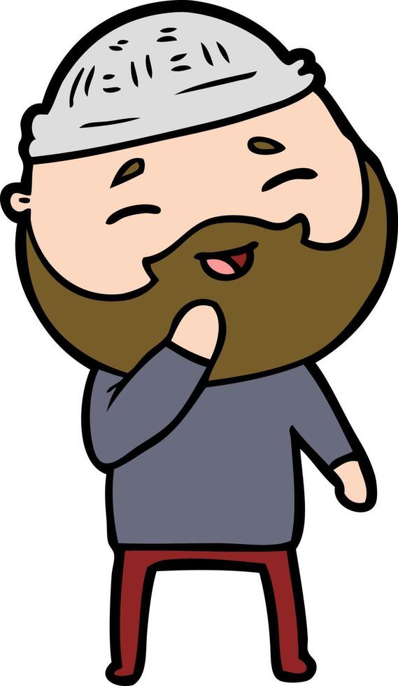 cartoon happy bearded man vector