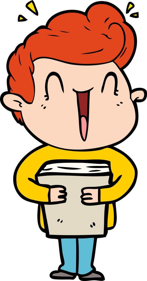 cartoon excited man vector