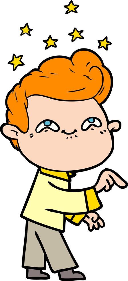 cartoon excited man vector