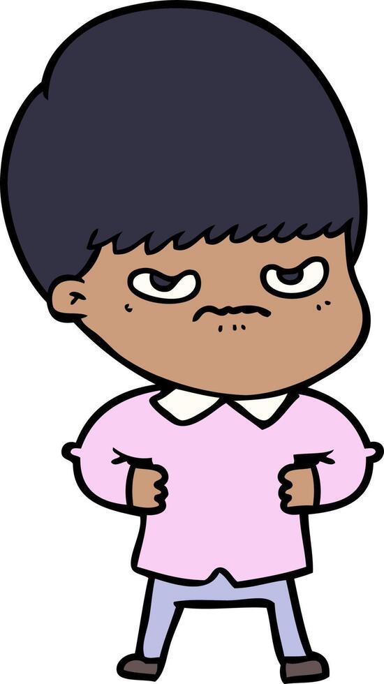 annoyed cartoon boy vector