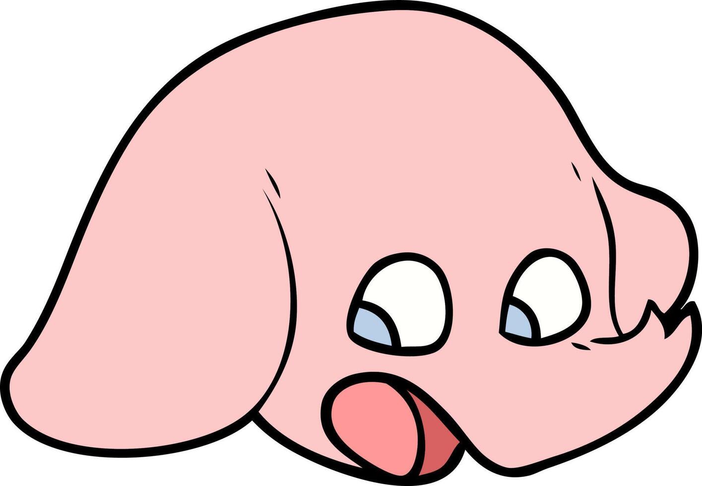 shocked cartoon elephant face vector