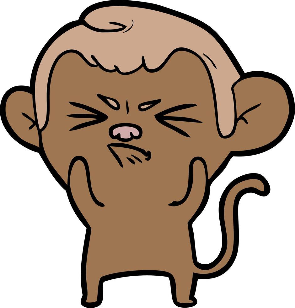 cartoon annoyed monkey vector