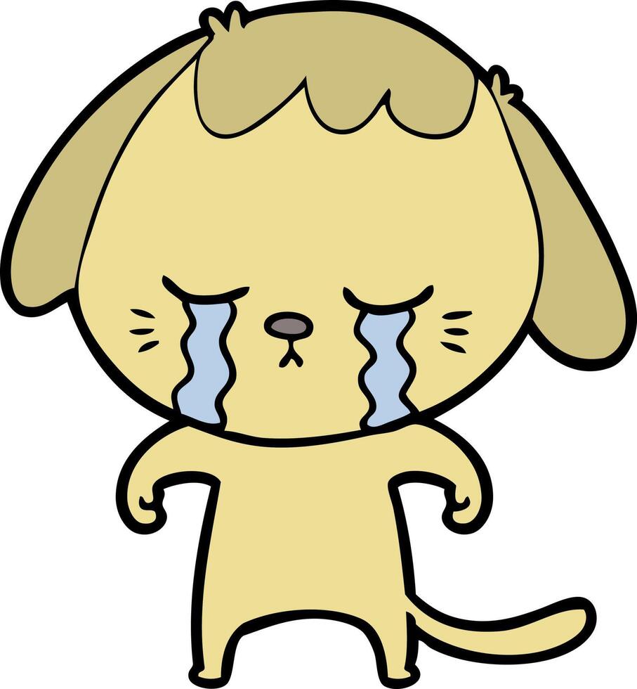 cartoon crying dog vector