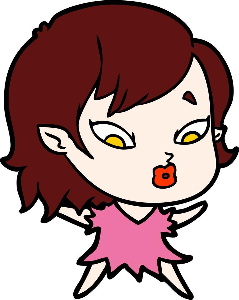 cute cartoon vampire girl vector